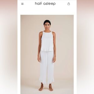Anthropologie Half Asleep Ruffle Pant Set - Cloud Size Small